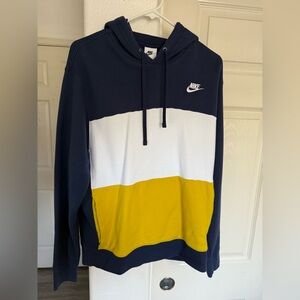 Nike Men's Hoodie - Navy, White, Yellow
